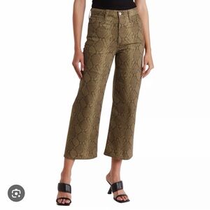 AG Etta Snake Print High Rise Wide Leg Cropped Jeans‎ Size 29
